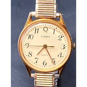 VTG Women's Timex Q T-Cell Watch 25mm with Fresh Battery - Expandable Band